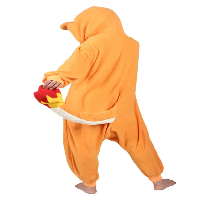 Jual Musim dingin Piyama Lengan Panjang Charmander Onesie Dewasa Lucu Kartun Cosplay Hewan Sesuai Tidur Rompers Womens Jumpsuit