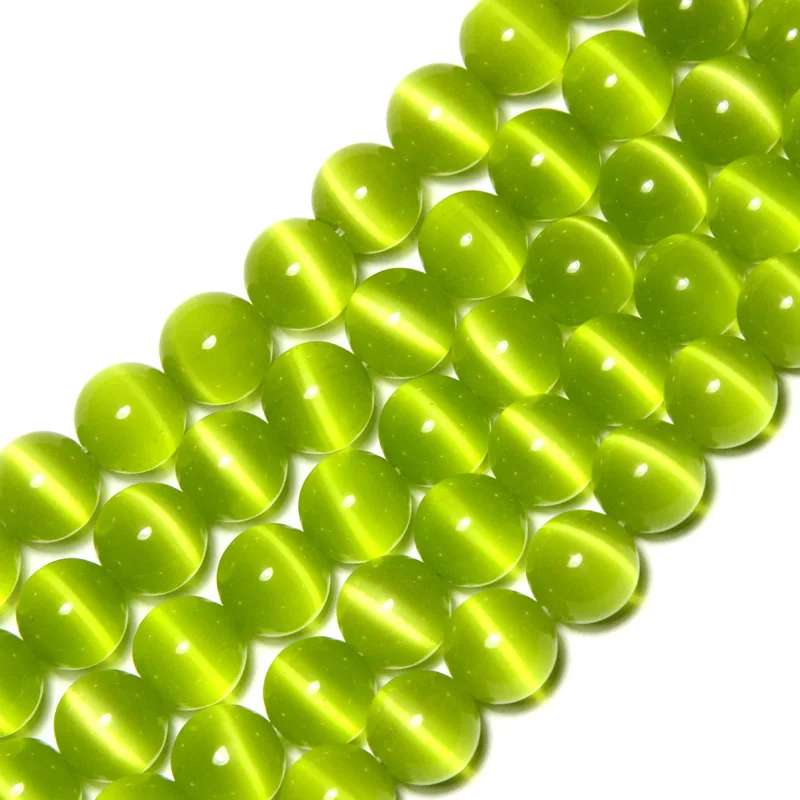 Peridot Green crystal cat eye beads DIY spacer beads for jewelry making