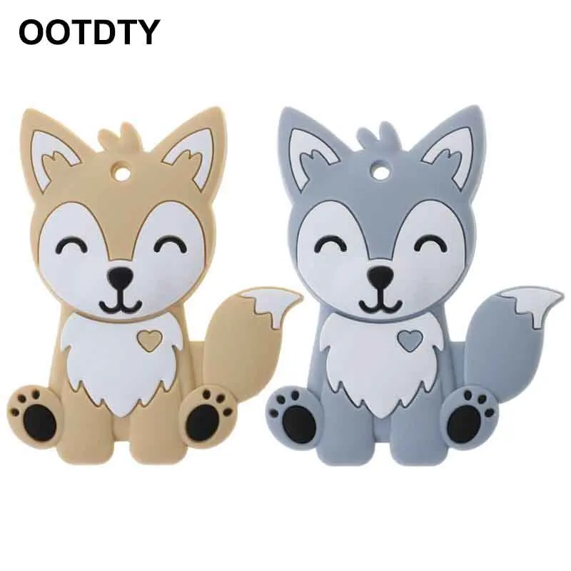 

Baby Teether Food Grade Silicone DIY Necklace Fox Animal Teething Teeth Nursing