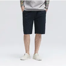 Мужские повседневные летние полосатые шорты мужские однотонные до колен повседневное хлопковое белье шорты мужские модные дышащие шорты