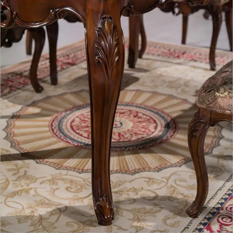 العتيقة الطراز الإيطالي مائدة الطعام ، 100% ايطاليا نمط الفاخرة طاولة الطعام الخشبية الصلبة مجموعة 5011A