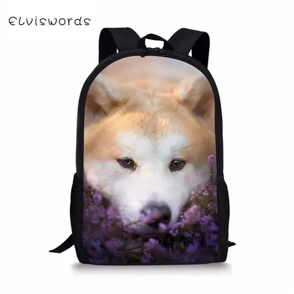ELVISWORDS, модный детский школьный рюкзак, Kawaii, животные, детские сумки для книг, Шиба ину, собаки, школьные сумки для малышей, женские рюкзаки - Цвет: CDWX3485C
