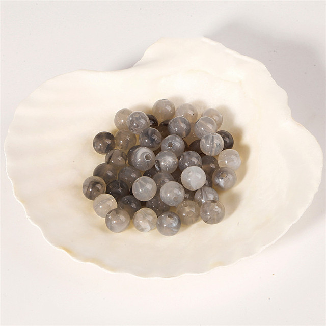 6mm Acrylic Clouds Beads Effect Round BEADS Spacer Loose Beads For Jewelry Making Accessories DIY Bracelet Necklace