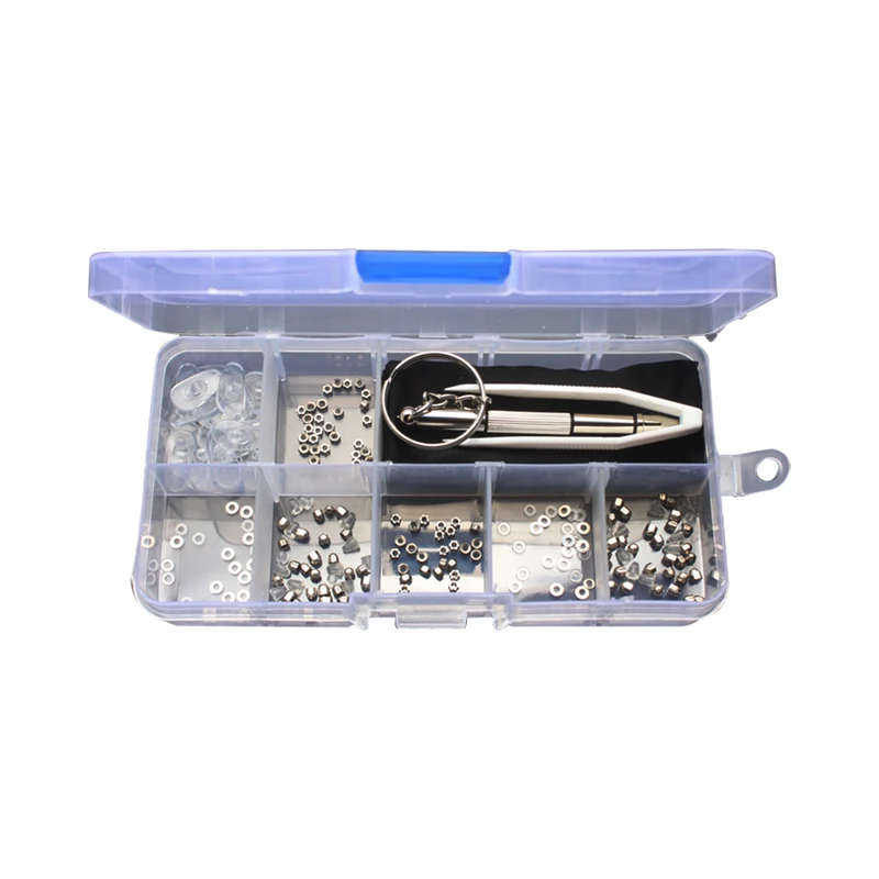 Eyeglass Glasses Repair Kit, Small Screws Nuts Washers with Nose Pads