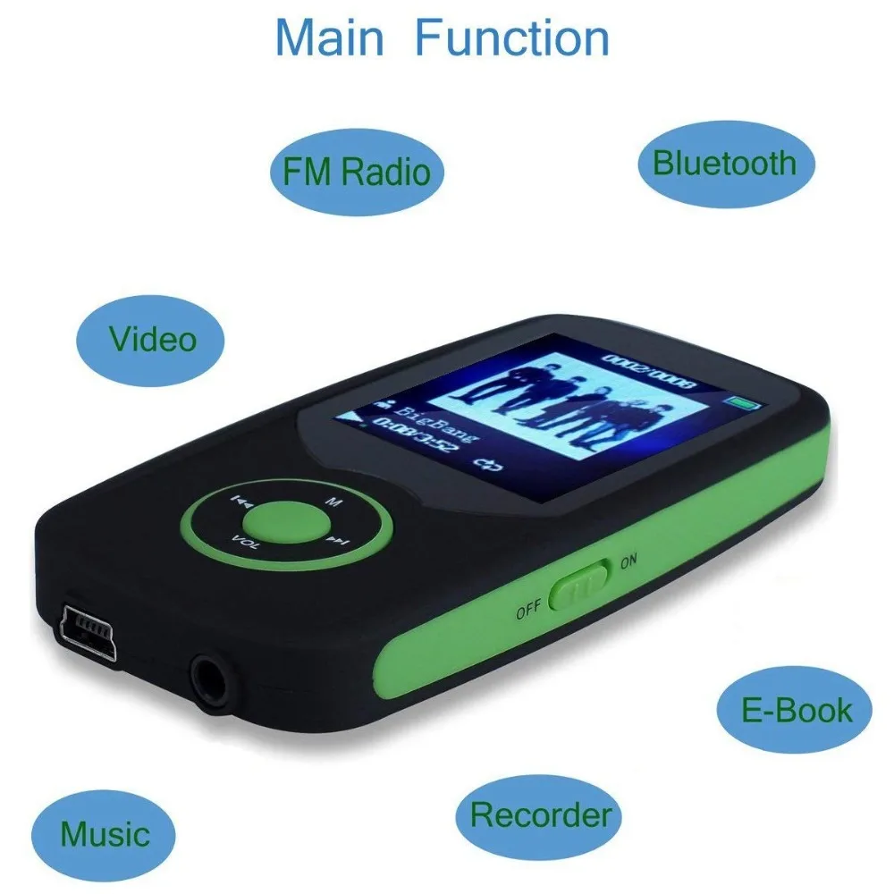 Портативный Hi Fi 8 GB Bluetooth MP3 плеера с FM радио и голос Регистраторы 50 часов Lossless игры