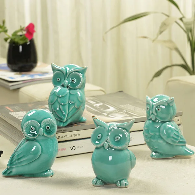 Ceramic Handicrafts Modern Owls Statue Living Room Animal Ceramic Handicrafts Modern Owls Statue Living Room Animal Ornaments Owl Crafts Toy Home Decor Figure 4