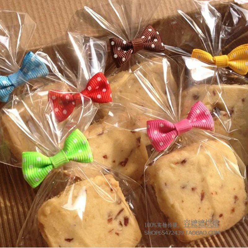 20pcs Dot Colorful bowknot Metallic Twist Tie for Cookie Biscuit Cake Sealing wire bakery packing Cookies Gift Bag Decorative