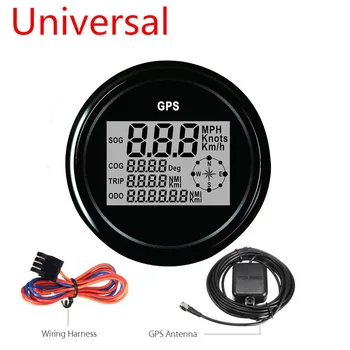 

85mm 7 Colors Digital Speedometer Meter For Motorcycle Car Truck Boat Yacht LED Backlight MPH KM/H GPS 12V 24V SOG COG ODO TRIP