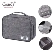 Aosbos дорожные аксессуары сумки кабель для передачи данных Цифровой отделки зарядное устройство провода Mp3 наушники Usb флэш-накопитель органайзер для мужчин и женщин