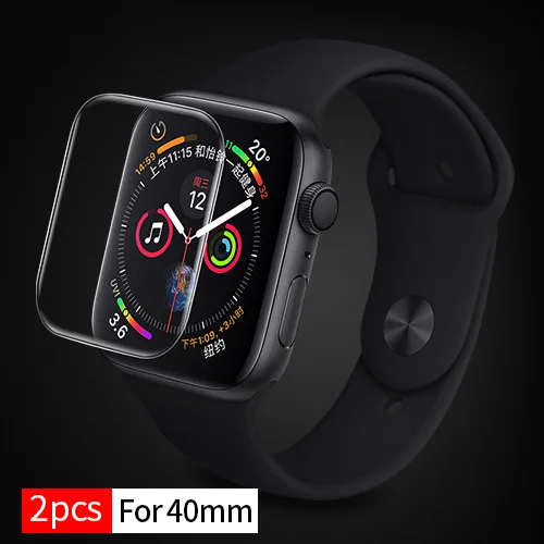 2 шт для Apple Watch Защитная пленка для iWatch 4 3 2 ROCK Hydrogel полная защитная пленка для Apple Watch 38 мм 40 мм 42 мм 44 мм - Цвет: Transparent 40mm