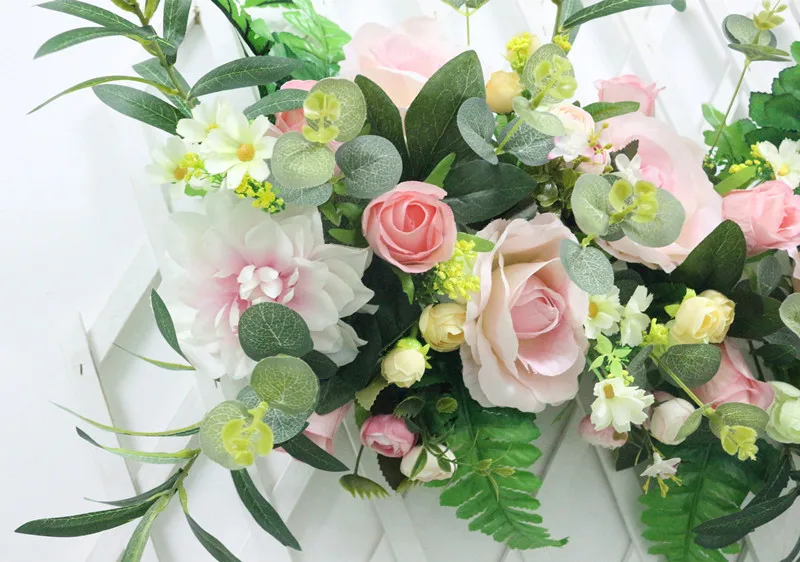 Flone Artificial Flower Row Luxurious Wedding Decor Rose Flower Row Silk Road Cited Flowers Arched DIY Background Flower Wall (5)