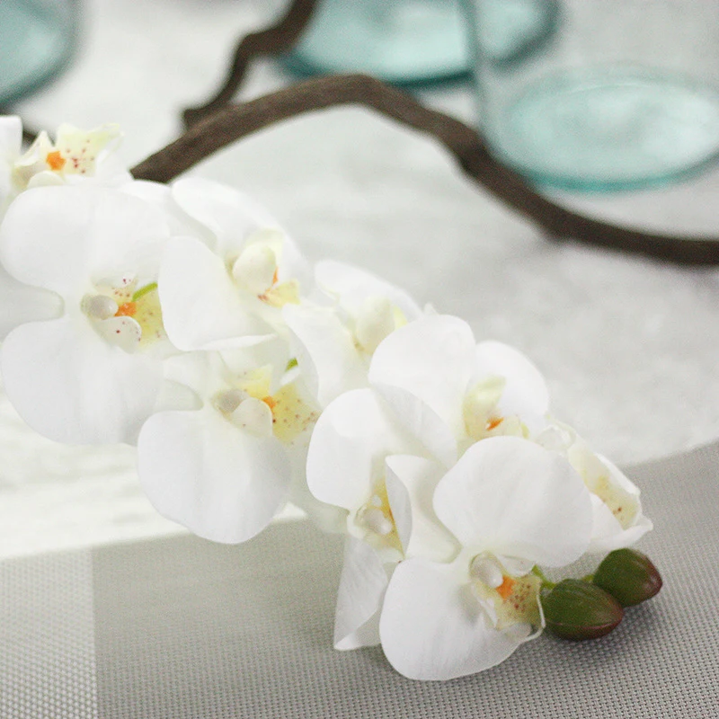 Christmas New Fashion Orchids Artificial flowers High quality Wedding flowers Phalaenopsis Silk flwoers for Wedding Decoration