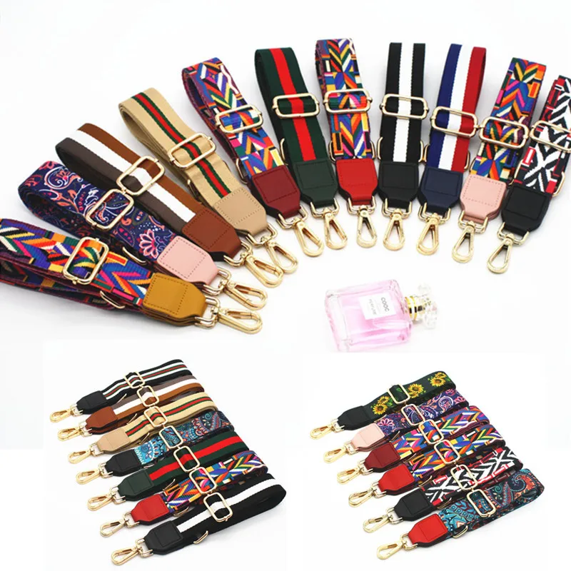 

Bag strap wide shoulder strap diagonal bag with crossbody hangbag with ethnic contrast color accessories with Joker women's bag