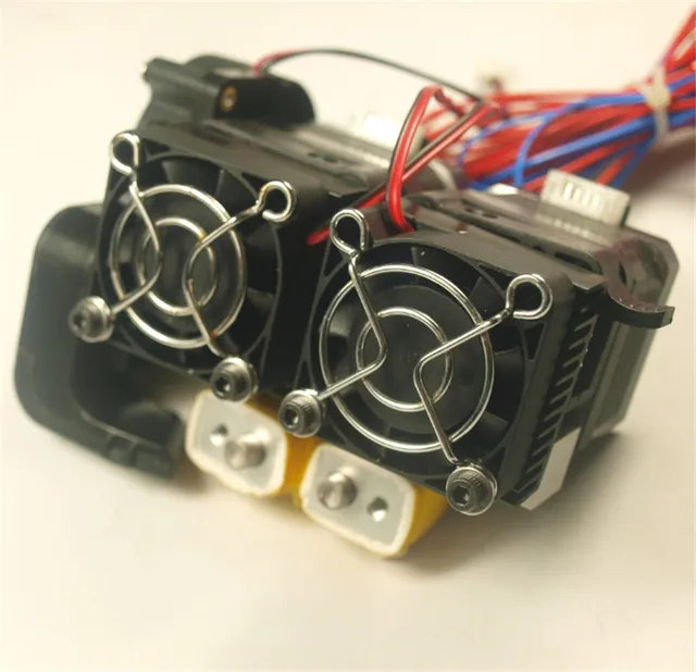 Special Offers Funssor 1 set*MK10 dual Extruder Assembly full kit 1.75mm Nema 17 motor compatible Flashforge/Wanhao/CTC 3D printer spare parts