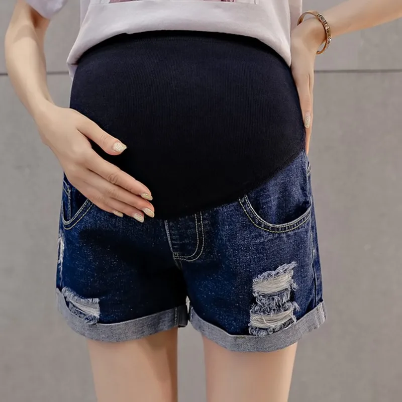 Maternity Jeans Fashion Ripped Shorts For Pregnant Women Summer Care ...
