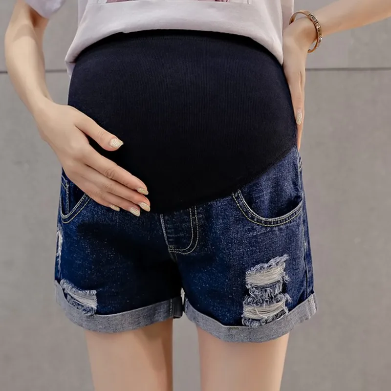 Maternity Jeans Fashion Ripped Shorts For Pregnant Women Summer Care