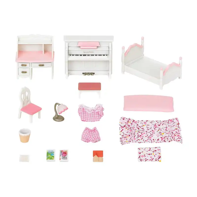 Sylvanian Family кукольный домик мебель аксессуары девочка Bedromm кровать/стол/пианино