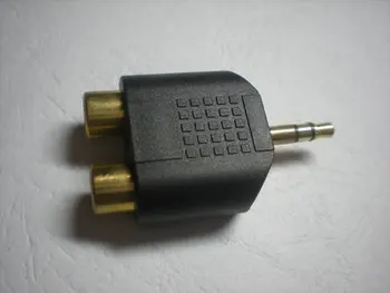 

Converter 3.5mm Stereo Plug to Dual RCA Jack Gold Plated 50 pcs per lot