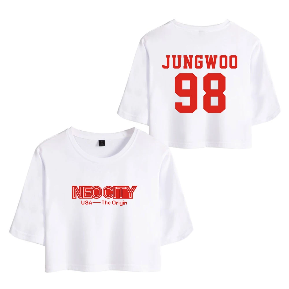 Женские кроп топы Nct 127 Kpop модные летние футболки с коротким рукавом Новое