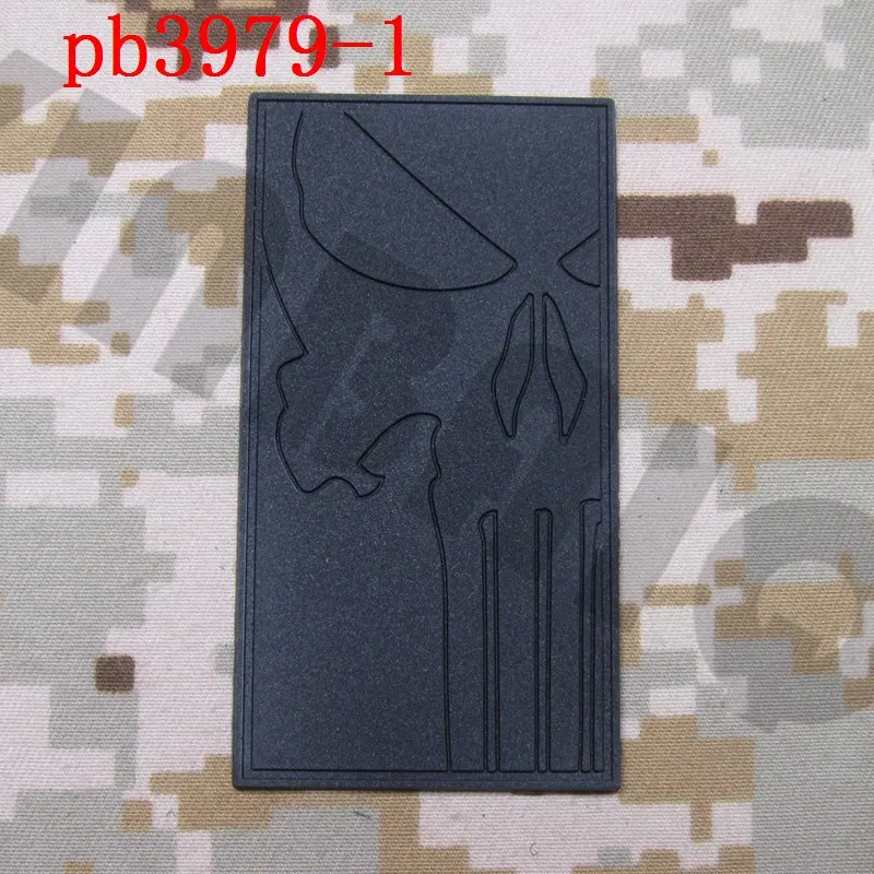 3D ПВХ патч Череп патч боевой тактический военный - Цвет: pb3979 all black