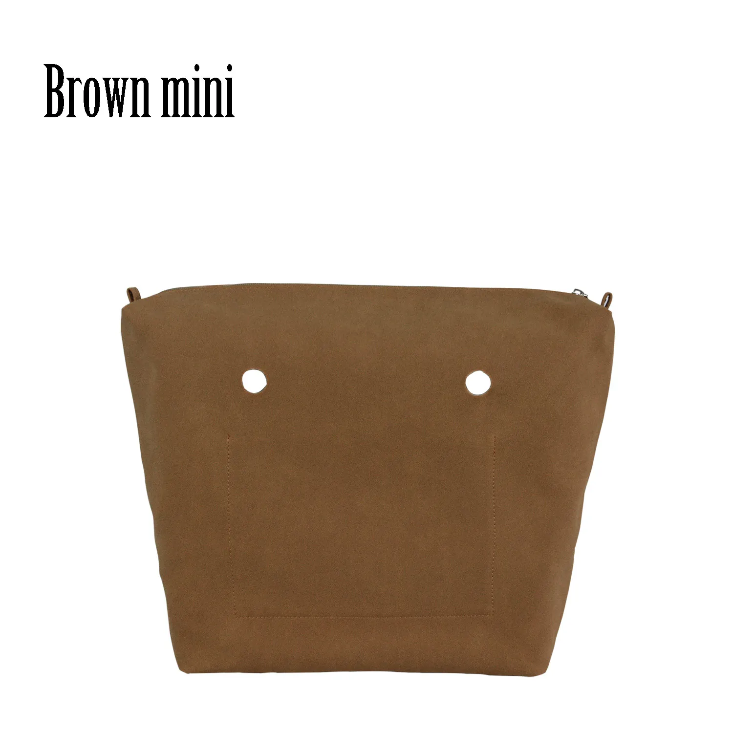 Новинка, подкладка из ПУ, водонепроницаемый нубук, Матовый кожаный внутренний карман на молнии для Obag, Классическая Мини-вставка orga для O сумки, женская сумка - Цвет: brown mini