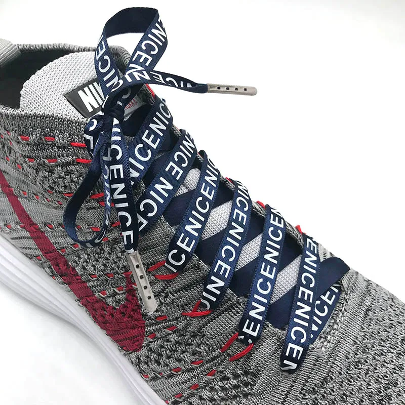 1 Pair Canvas Shoes Color Decorating Pattern Colorful Shoelace Flat Laces Sport Shoelaces  Polyester Laces High-grade Metal Head