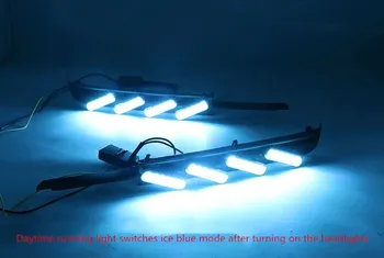 

eOsuns led drl daytime running light for Toyota mark x Reiz 2005-09 with Dynamic moving yellow turn signal and blue night light