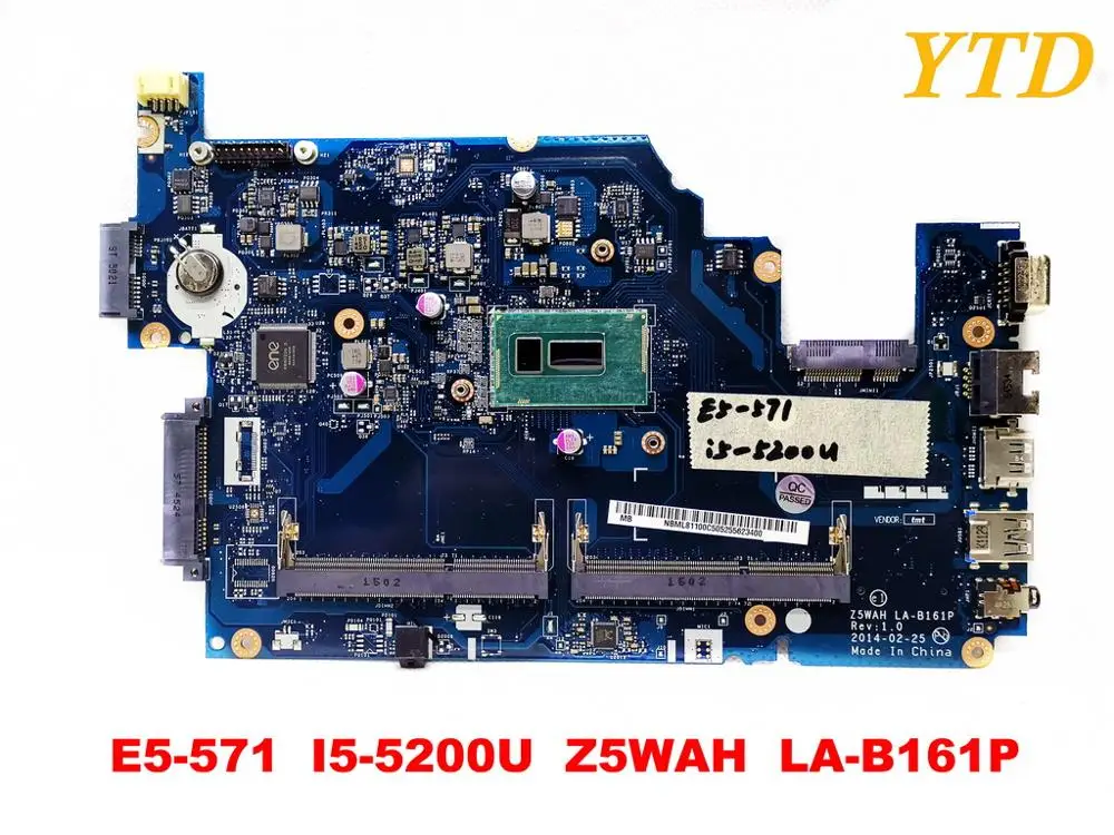الأصلي لشركة أيسر E5-571G اللوحة المحمول E5-571 I5-5200U Z5WAH LA-B161P اختبار جيد شحن مجاني