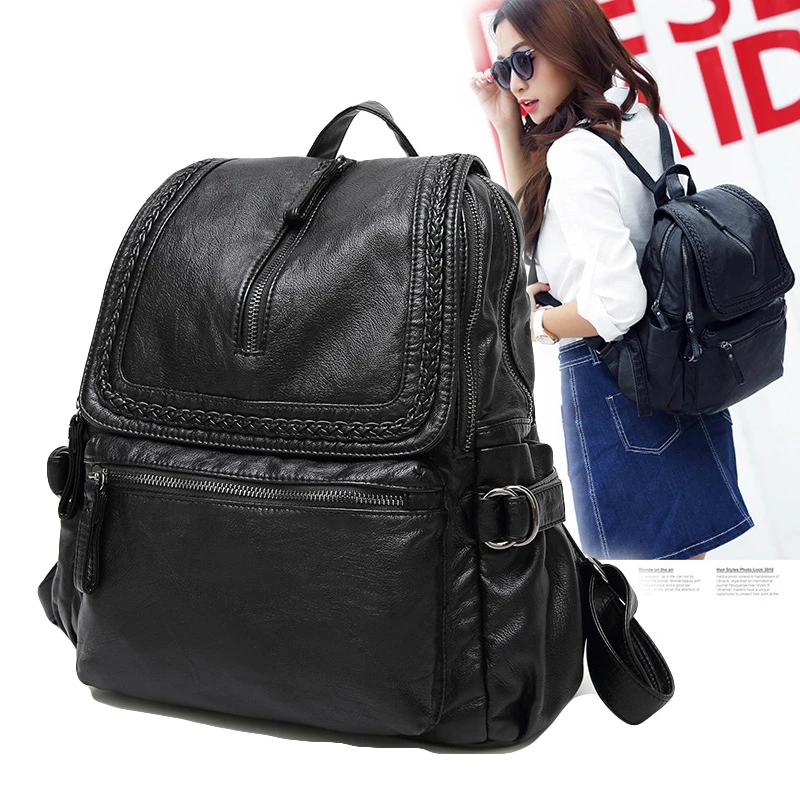 100 Genuine leather Women Backpack Designer Female Backpacks Students School Bags Fashion Genuine Leather Travel Backpack