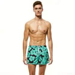Летние шорты для бега мужские спортивные шорты для бега фитнес шорты быстросохнущие плавательные боксеры цветочный узор мужские