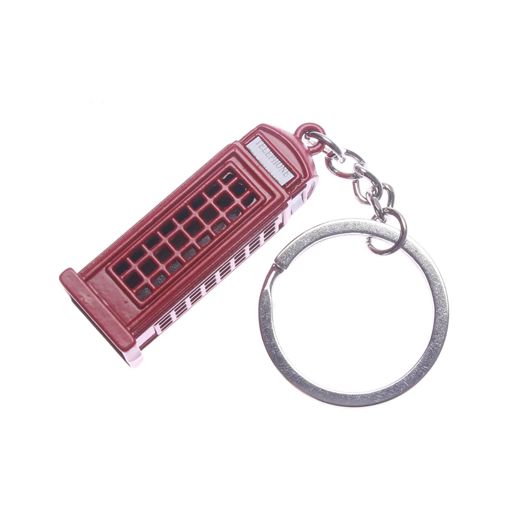 

1x Popular London Telephone Box Keychain British Red Telephone Booth Key Ring