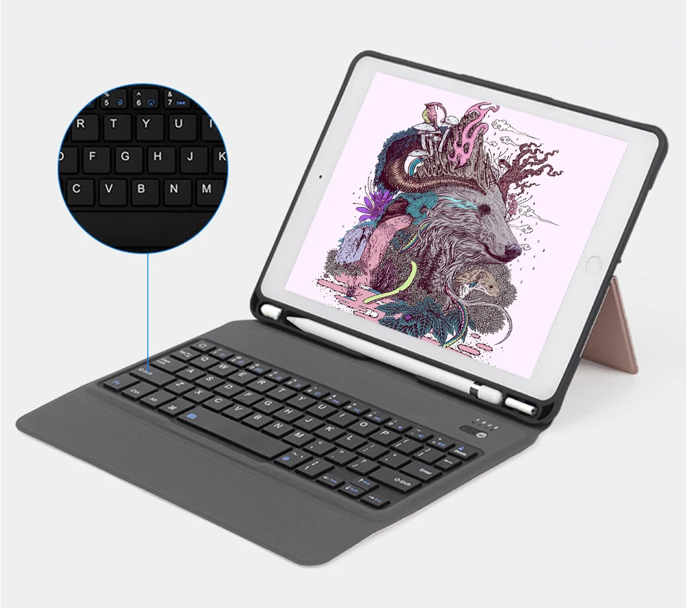 Чехол с клавиатурой Bluetooth для iPad 2018 9 7 W Карандаш держатель Ультра Тонкий Стенд