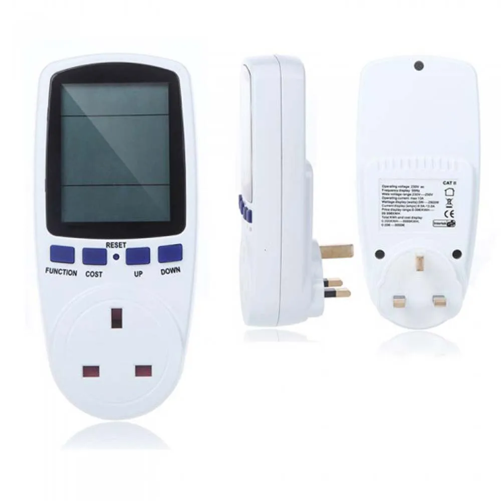 me027 UK Plug energy power meter 230V 16A AC KWH Consumption Monitor