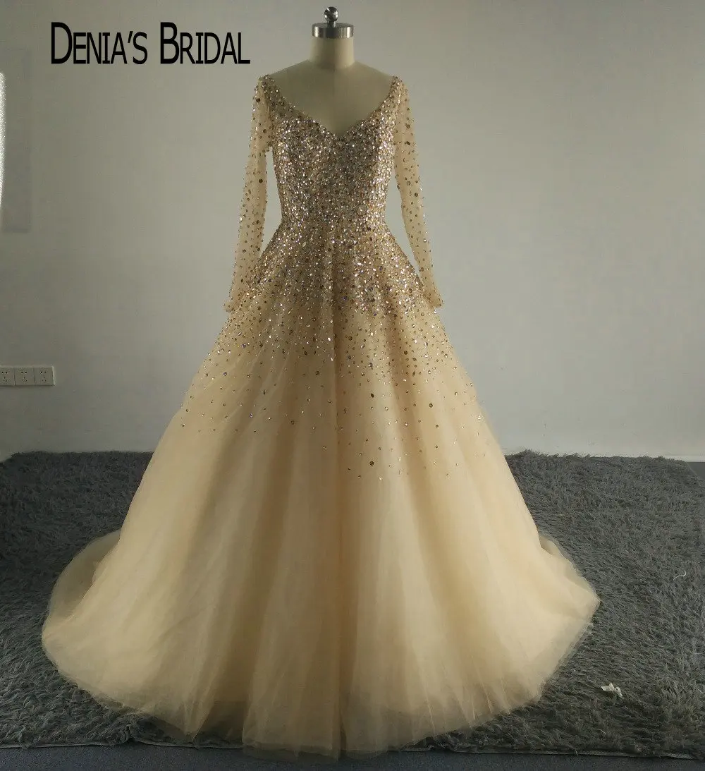 Ivanka Trump Sexy V Neck Celebrity Dress Bling Bling Bead Stones Bodice Formal Gowns