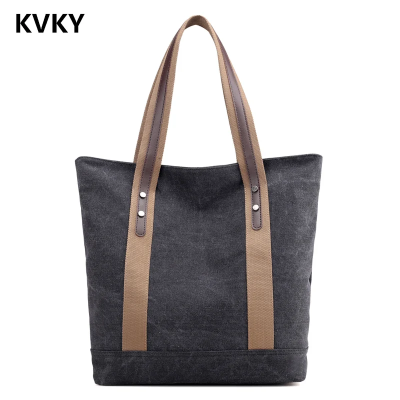 

2018 Fashion Women Canvas Handbags Ladies Shoulder Bags Female Shopper Bag Casual Tote Vintage Solid Large Capacity Bolsas Mujer