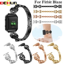 Strap For Fitbit Blaze Bands With Frame Case Alloy Watch Straps Replacement Accessory Band For Fitbit Blaze Smart Fitness Watch v moro genuine leather watch band for fitbit blaze replacement band metal frame wrist strap for fitbit blaze