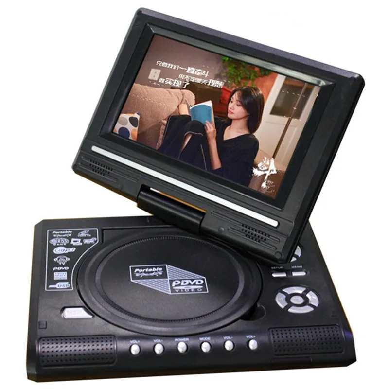 DVD VCD плееры 7,8 дюймов портативный EVD плеер HD tv с аналоговым USB кард-ридером игры поворотный HD экран MP3 видео машина динамик