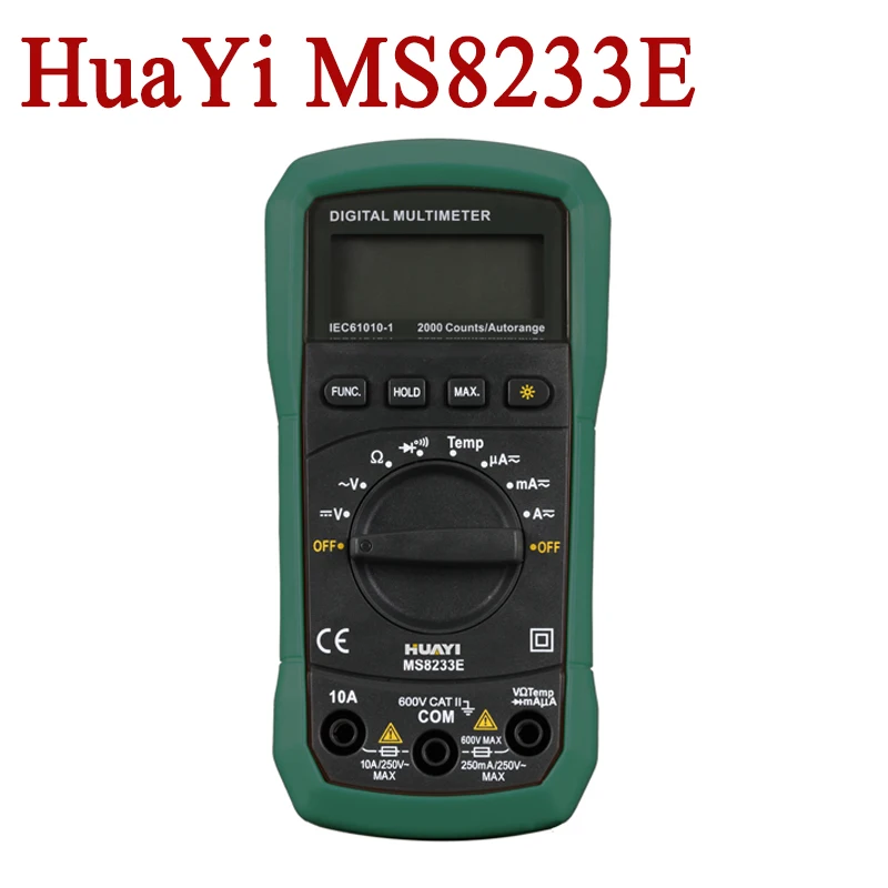 

HuaYi  MS8233E Auto Range  And Back Light Digital Multimeter With 2000Counts LCD Display