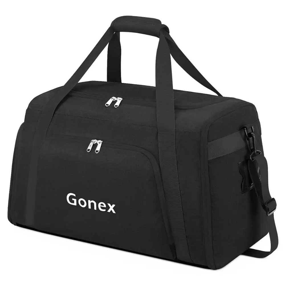 GONEX 60L портативная дорожная сумка для путешествий, вместительная сумка для багажа, удобная сумка на плечо для путешествий, выходных, отдыха, молодежного стиля - Цвет: Black