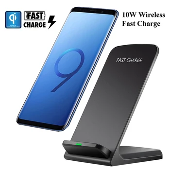 

10W QI FAST Charge Glass Wireless Charger Pad For Samsung Galaxy S9 S10 Plus S10e S8 iPhone Xs 8 Huawei P30 pro Super Xiaomi 9