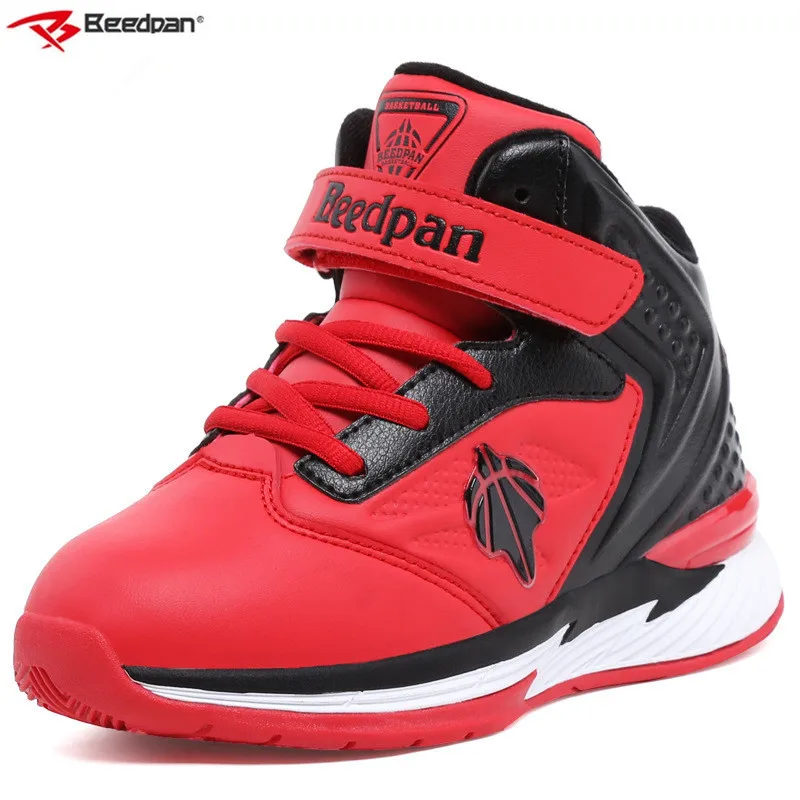 

Beedpan Brand Children Sports Shoes Boys Sneaker 2018 New Leather Black Kids Basketball Shoes Non-slip Teenage Boy Running Shoes