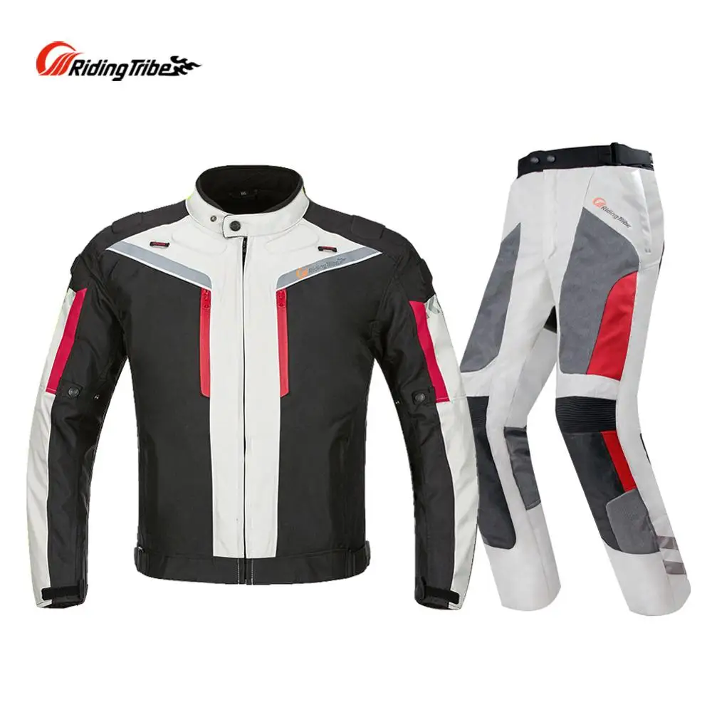 

Riding Tribe Motorcycle Suit Jacket Pants Safety Reflective Protective Racing Clothing Body Armor JK-40