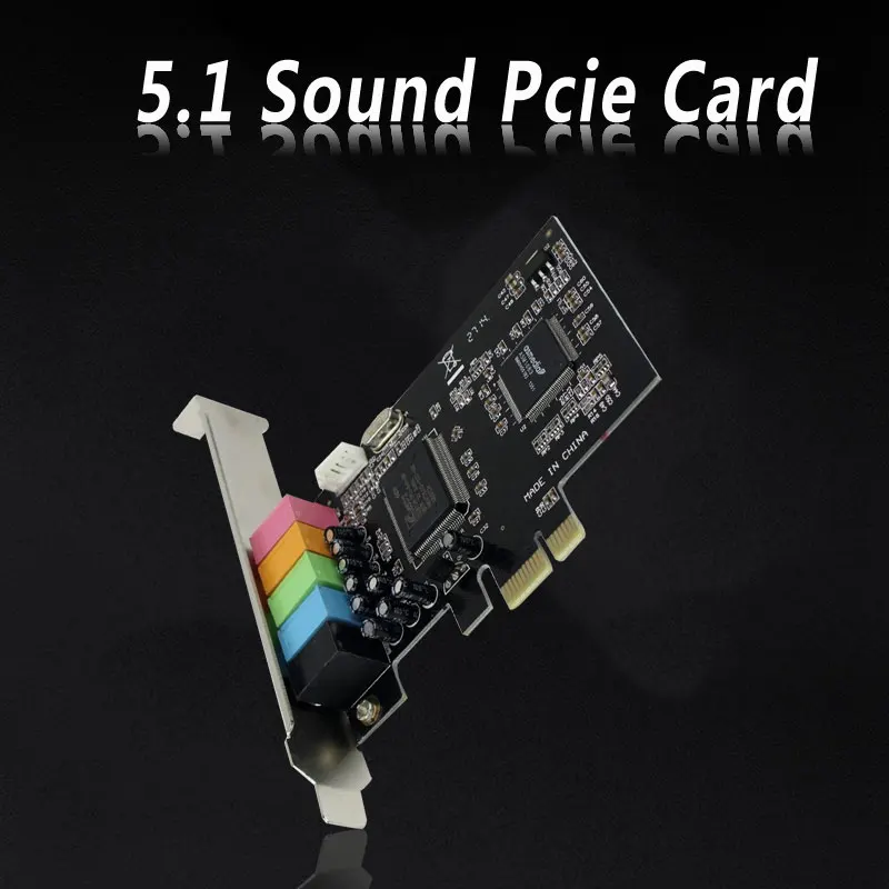 Pcie-express expande la tarjeta PCIe 5.1CH Adaptador convertidor de tarjeta de sonido compatible con ordenador PC/escritorio con de alto rendimiento