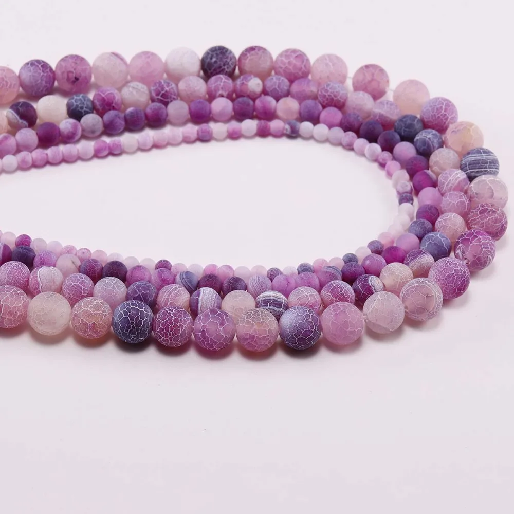 1 прядь оптом натуральный камень Мороз Краб фиолетовый Агаты круглый разделитель скраб бусина для самостоятельного изготовления ювелирных изделий ожерелья браслеты