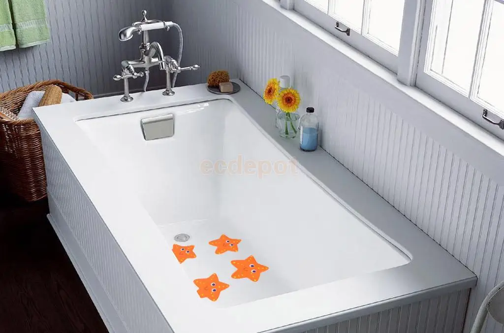 5x Ванна Нескользящая Защитная Наклейка для протектора для ванной комнаты Аппликация наклейка Морская звезда для ванной полы душ гидромассажные ванны лодки оранжевый