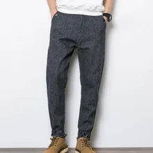 S-3XL! Плюс размер тонкий луч брюки мужские шерстяные брюки эластичные повседневные брюки хлопок длинные брюки молодой человек карандаш брюки