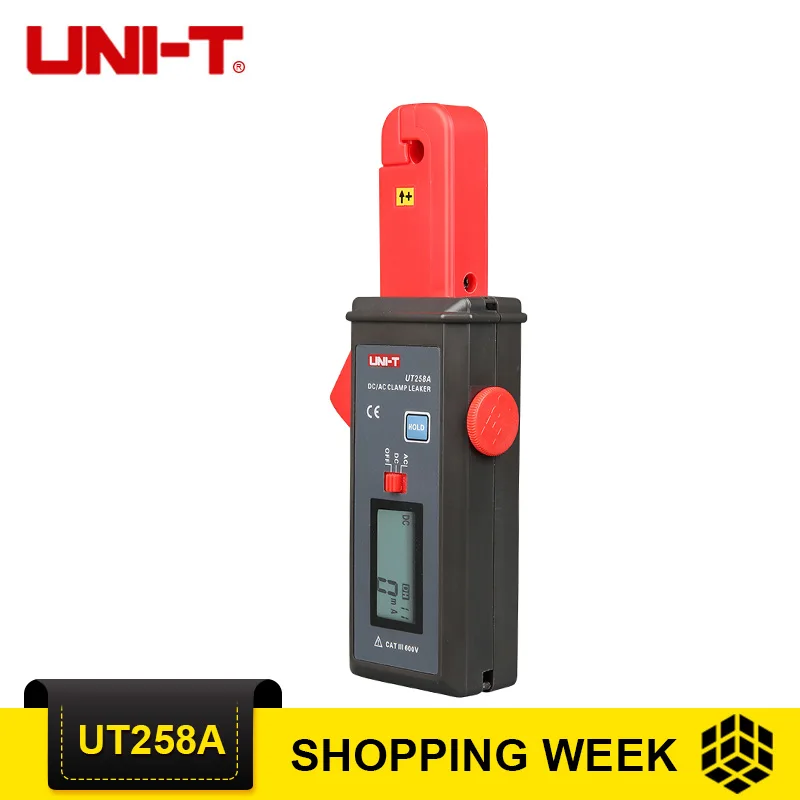 UNI-T UT258A AC/DC токовые клещи Амперметр аналоговый измеритель утечки тока тестер