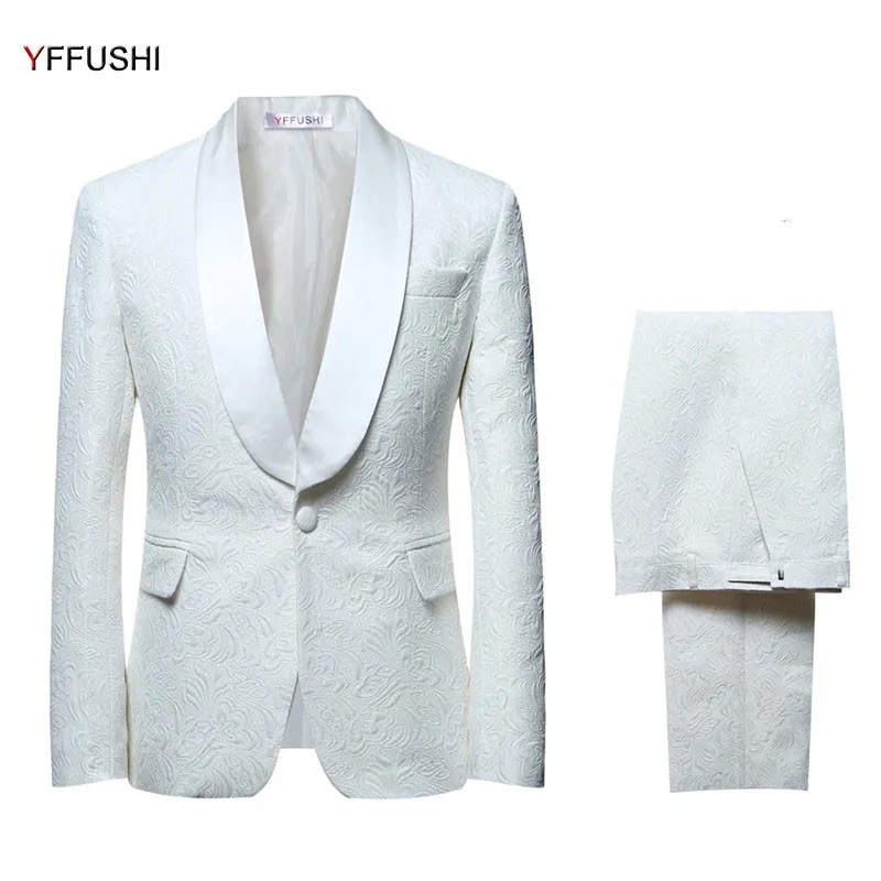Здесь продается  YFFUSHI 2018 Men Suit Men Single Breasted White Suits Tuxedo Grooms Wedding Suits for Men Party Dress Slim Fit Plus Size 6XL  Одежда и аксессуары