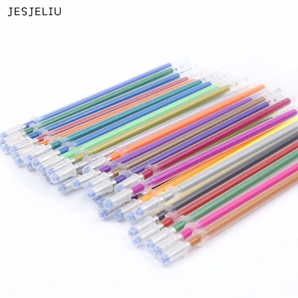 

36 PCS/Lot New 36 Colors A Set Flash Gel Pen Highlight Refill Color Full Shinning Refill Painting Pen