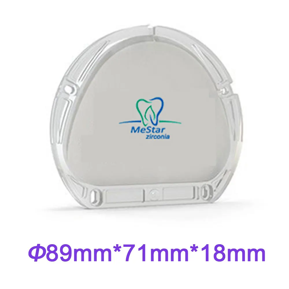Super Translucent 89mm*71mm*18mm Size Dental Zirconia Blank for Amann Girrbach Milling System